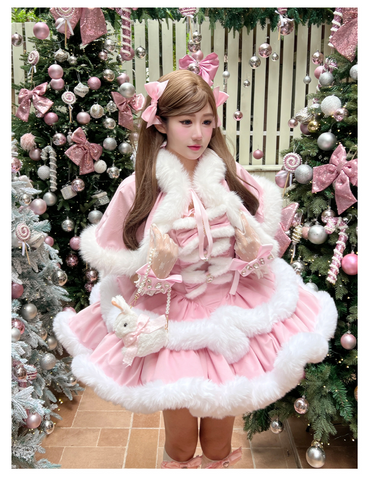 ［ファッション］ウサ耳ファーケープ＋ワンピース【GQ4W9Q】