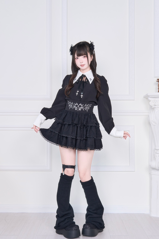 ［ファッション］地雷系 量産型 クロス ブラウス【C48YIC】