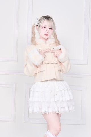 ［ファッション］地雷系 リボンバックルファーショートコート【I610XR】