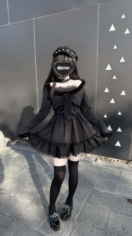 ［ファッション］地雷系 ショートカーディガン+キャミワンピース セットアップ 【2N874V】