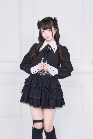 ［ファッション］地雷系 量産型 クロス ブラウス【C48YIC】