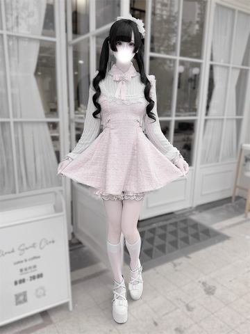 ［ファッション］地雷系 ツイード ワンピース+パンツ セットアップ【K2O370】