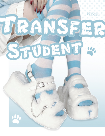 ［靴］サブカル ファー 厚底 サンダル【VS64EF】