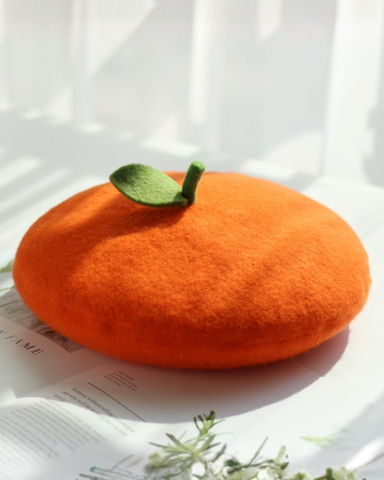 ［ファッション］オレンジ ベレー帽【41BFAO】