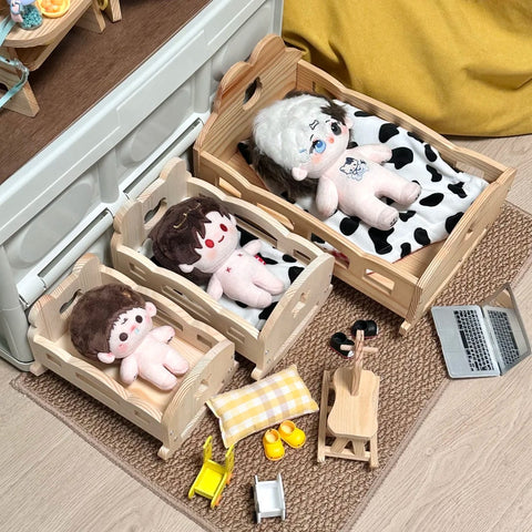 【受注予約】［ぬい小物］10/15/20cm 無属性 ぬいぐるみ用 ベッド【婴儿床】