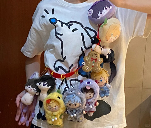 ［ぬい服］10cm 無属性 ぬいぐるみ用服 ショルダーストラップ 無地【背带】