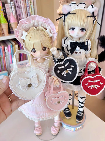［BJD服］1/4 1/6 ドール用 ハート トートバッグ【VTSJN0】