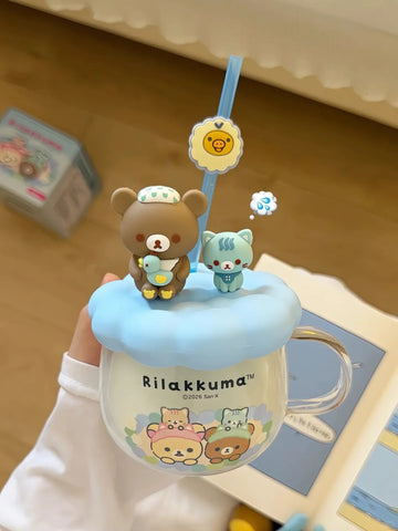 ［キャラグッズ］リラックマ 正規品 マグカップ ガラス 400ml【Y57GAN】