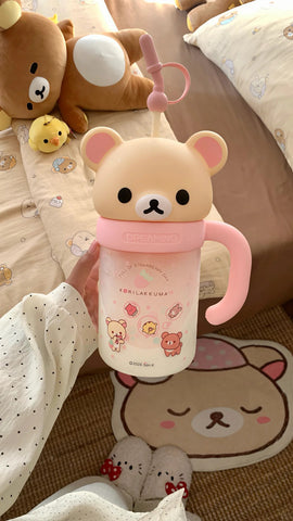 ［キャラグッズ］リラックマ 正規品 ボトル ガラス 1050ml【R92VNR】