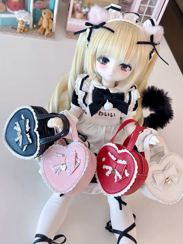［BJD服］1/4 1/6 ドール用 ハート トートバッグ【VTSJN0】