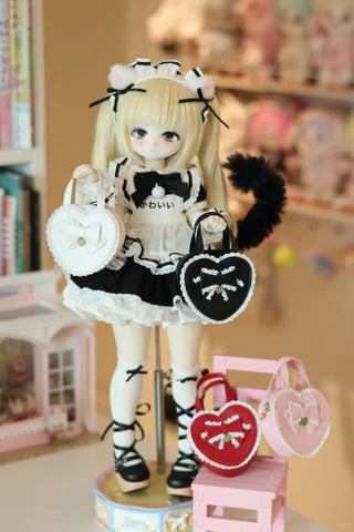 ［BJD服］1/4 1/6 ドール用 ハート トートバッグ【VTSJN0】