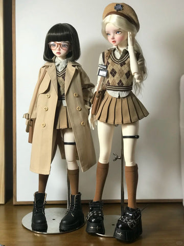 ［BJD服］1/4 kumako ドール用 トレンチコート 衣装セット【9AL1YZ】