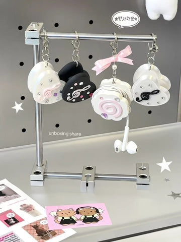 ［スマホグッズ］3Dプリント 有線イヤホン 収納 キーホルダー【JZ9Q3O】