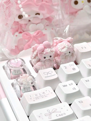 ［メカニカルキーボード］サンリオ マイメロディ&ピアノ 手作り キーキャップ【KFILEP】