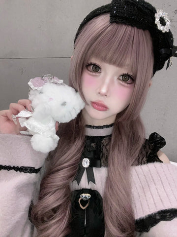 ［ファッション］地雷系 レース オープンショルダーセーター【绮愿】