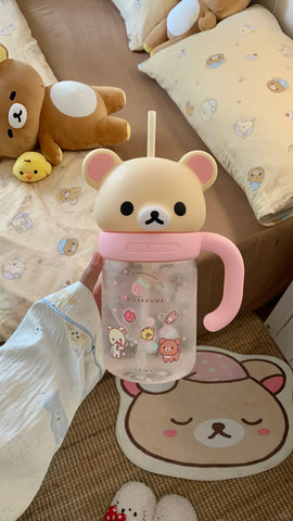 ［キャラグッズ］リラックマ 正規品 ボトル ガラス 1050ml【R92VNR】