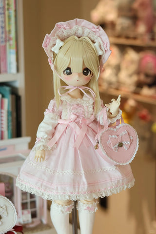 ［BJD服］1/4 1/6 ドール用 ハート トートバッグ【VTSJN0】