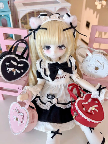 ［BJD服］1/4 1/6 ドール用 ハート トートバッグ【VTSJN0】