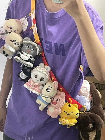 ［ぬい服］10cm 無属性 ぬいぐるみ用服 ショルダーストラップ 無地【背带】