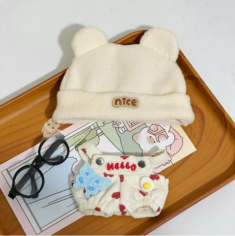 ［ぬい服］10cm 無属性 ぬいぐるみ用 お洋服【背带裤】
