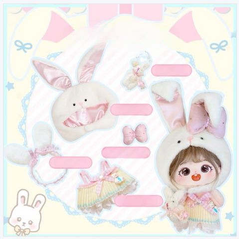 ［ぬい服］10cm 無属性 ぬいぐるみ用 お洋服【星星兔】