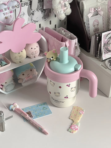 ［キャラグッズ］リラックマ 正規品 ボトル タンブラー 陶器 620ml【KBSYX9】