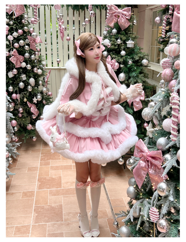 ［ファッション］ウサ耳ファーケープ＋ワンピース【GQ4W9Q】