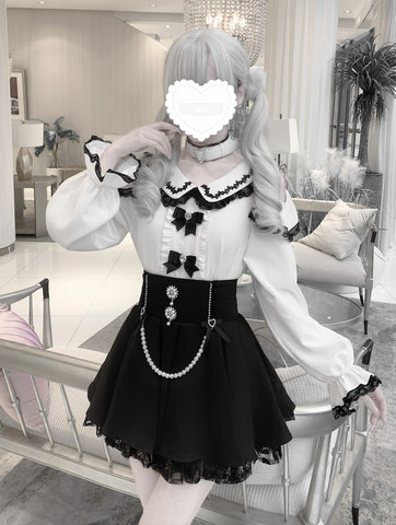 ［ファッション］地雷系 長袖 オフショル ブラウス【恋爱契约】