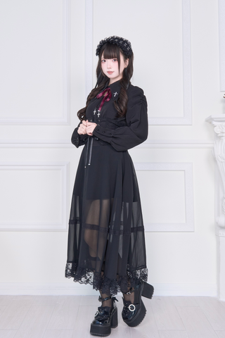 ［ファッション］地雷系 量産型 クロス ブラウス【C48YIC】