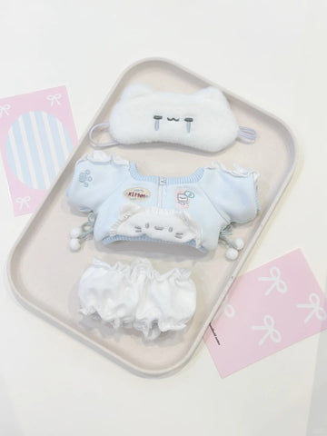 ［ぬい服］20cm 無属性 ぬいぐるみ用 お洋服【水色猫】