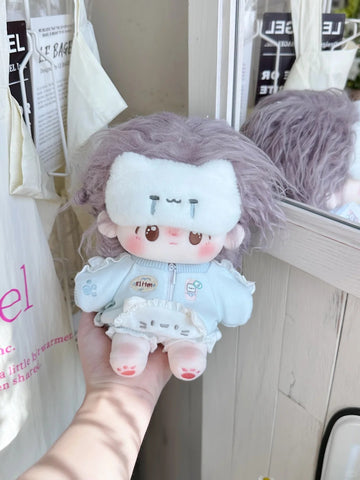 ［ぬい服］20cm 無属性 ぬいぐるみ用 お洋服【水色猫】