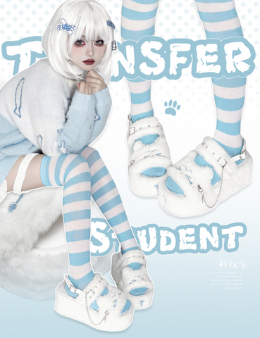 ［靴］サブカル ファー 厚底 サンダル【VS64EF】