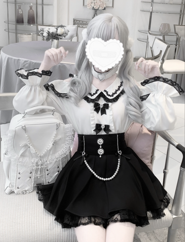 ［ファッション］地雷系 長袖 オフショル ブラウス【恋爱契约】