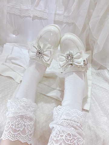 ［靴］地雷系 量産型 リボン 厚底 シューズ【K1SUET】