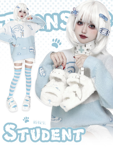 ［靴］サブカル ファー 厚底 サンダル【VS64EF】