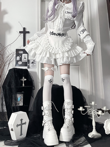 ［靴］サブカル ベルト 厚底 ミドルブーツ【3IX6FC】