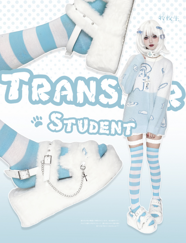 ［靴］サブカル ファー 厚底 サンダル【VS64EF】