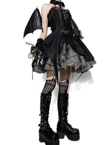 ［靴］ゴシック ベルト 厚底 ロングブーツ【A9CCP0】