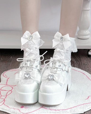 ［靴］地雷系 量産型 リボン フォームシューズ【2TY4S7】