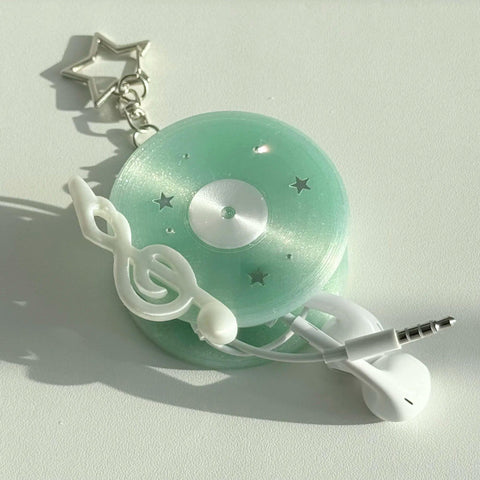 ［スマホグッズ］3Dプリント 有線イヤホン 収納 キーホルダー【AN2625】