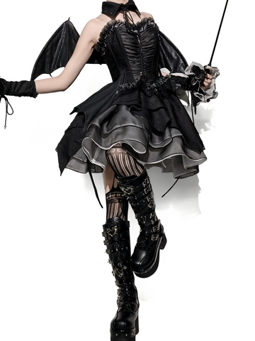 ［靴］ゴシック ベルト 厚底 ロングブーツ【A9CCP0】