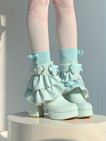 ［靴］ロリータ ティアード フリル ミドルブーツ【2TY4S7】