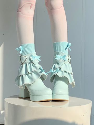 ［靴］ロリータ ティアード フリル ミドルブーツ【2TY4S7】