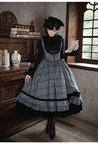 ［ファッション］クラシカル レトロ チェック柄 ワンピース【E44C73】