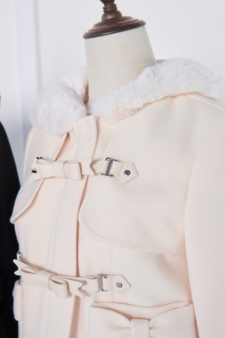 ［ファッション］地雷系 リボンバックルファーショートコート【I610XR】