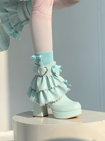 ［靴］ロリータ ティアード フリル ミドルブーツ【2TY4S7】