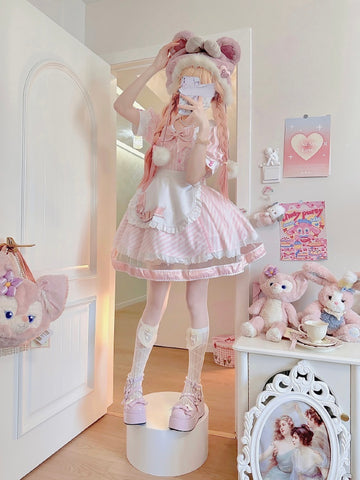 ［洋服］ロリータ ワンピース ピンク【小心动】