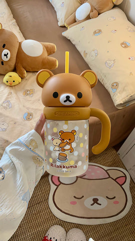 ［キャラグッズ］リラックマ 正規品 ボトル ガラス 1050ml【R92VNR】