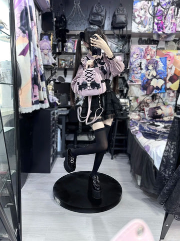 ［バッグ］地雷系 リボン 翼 リュック【F972RN】