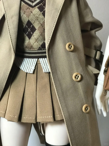 ［BJD服］1/4 kumako ドール用 トレンチコート 衣装セット【9AL1YZ】